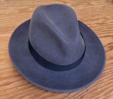 The Natural Bollman WPL 5923 men's wool fedora, western hat size L. Made in USA