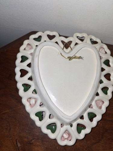 Vintage Lanshire Floral Pink Roses Ceramic Clock .Works Great With Accessories - Picture 6 of 15