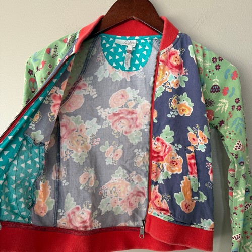Matilda Jane 435 Cabin Night Floral Jacket Zip-up Camp MJC Sz 10 Ladybug Soft - Picture 5 of 13
