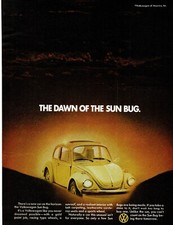 1974 SUN BUG VOLKSWAGEN VINTAGE Print Ad Wall Art Decor
