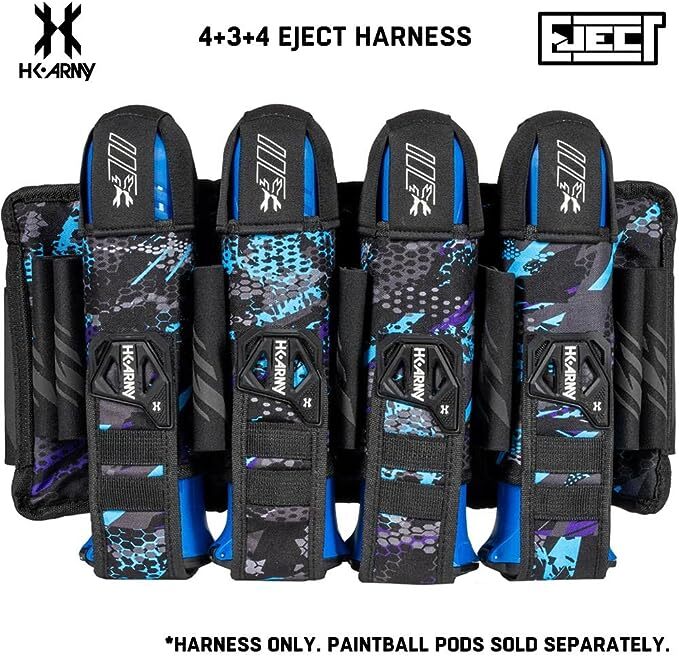 HK Army Eject Paintball Pod Pack – 4+3 Harness, Leopard Print, Lightweight & Adjustable
