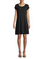 NEW MICHAEL KORS BLACK VISCOSE FLARE DRESS SIZE XL