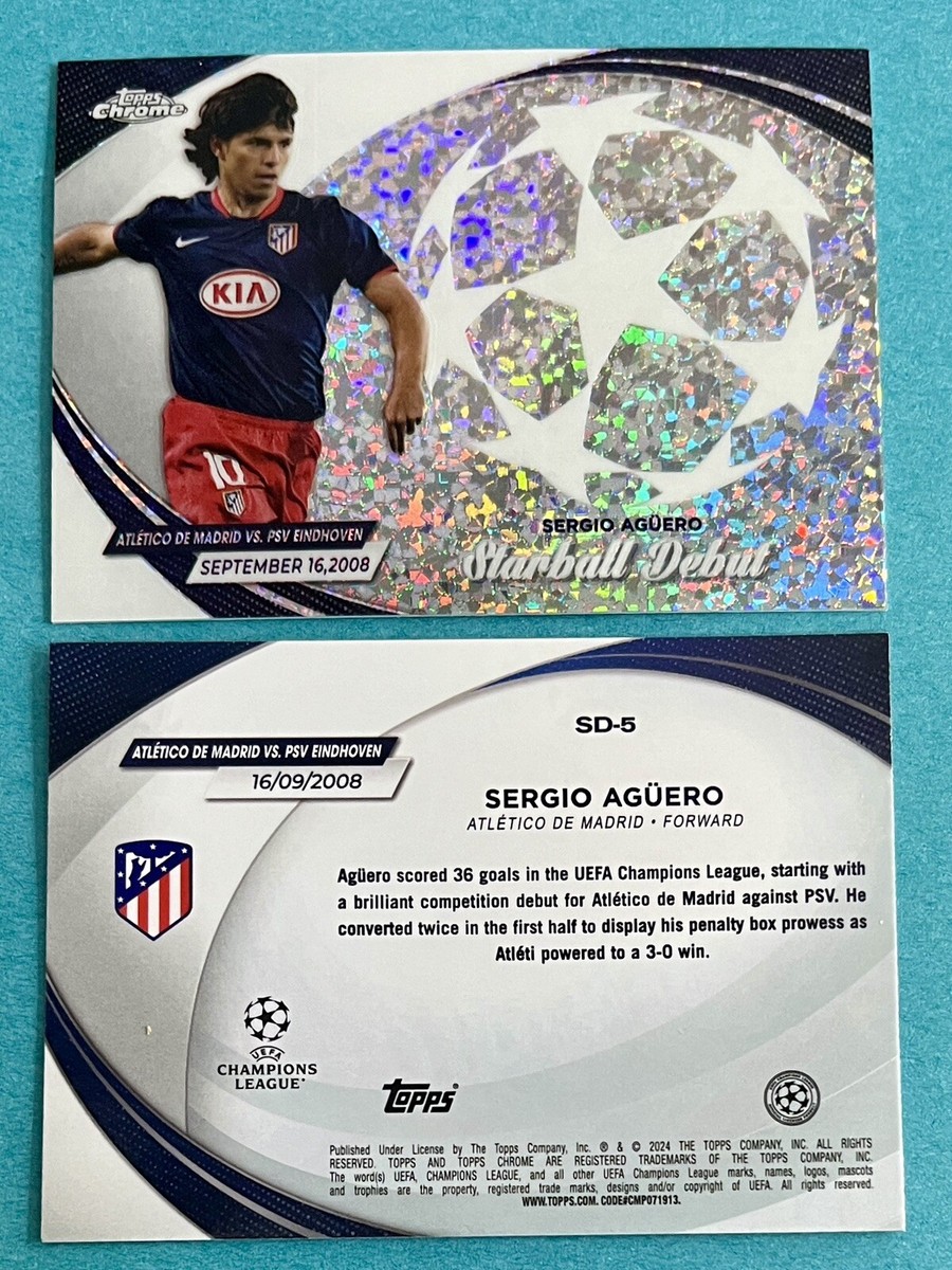 Sergio Aguero 2023-24 Topps Chrome UEFA Competitions