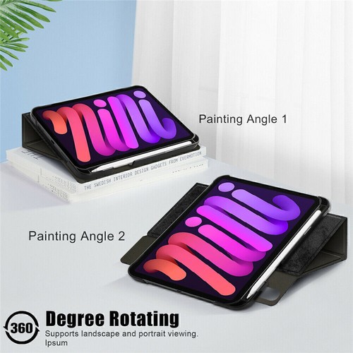Leather Smart Cover Case Rotating Kickstsnd Flip Stand For iPad mini 6 8.3"2021 - Picture 5 of 16