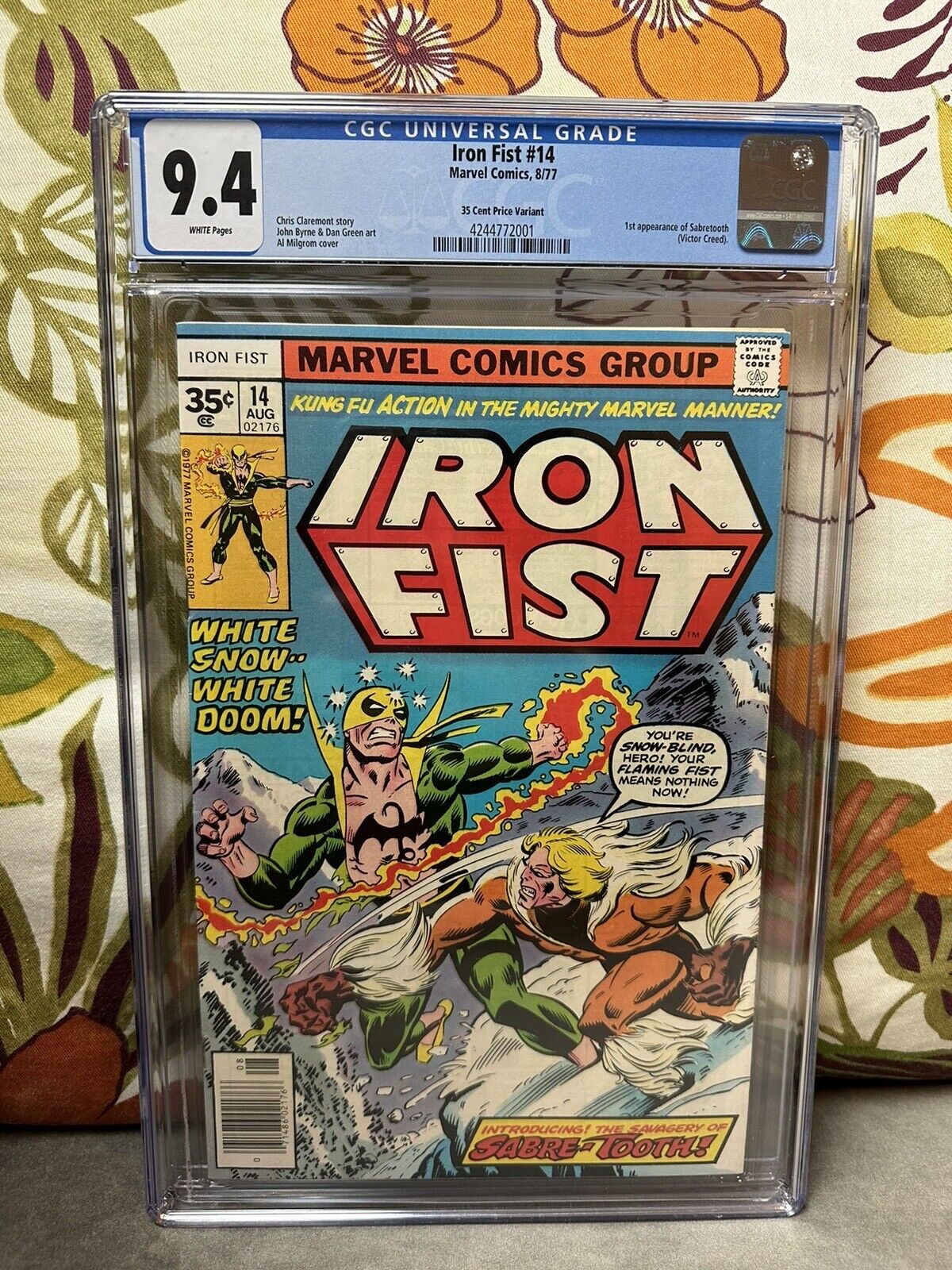 Iron Fist #14 35 Cent Variant CGC 9.4 1977 1st app. Sabretooth White❄️pages.