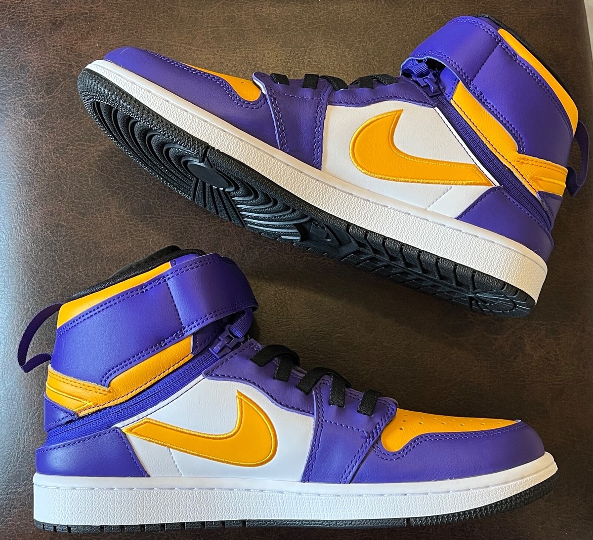 NIKE Air Jordan 1 パープル/イエロー ハイカット NEW Air Jordan 1 High Flyease Lakers Size 13 Dark Concord Tax
