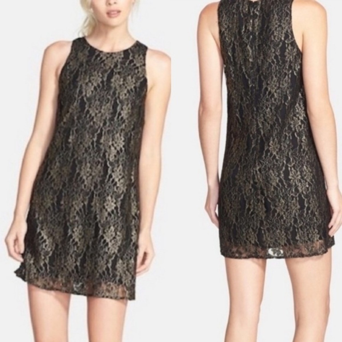astr black lace dress and Gold Shift Dress, NWT, M Sequins Prom Dresses Poplin Shirt Sheath Dress Color:Ocean Front line silhouette with lace