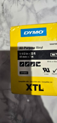 DYMO XTL Allzweck Vinyl Etiketten - Größe 41 mm (1-1/2'') schwarz/weiß