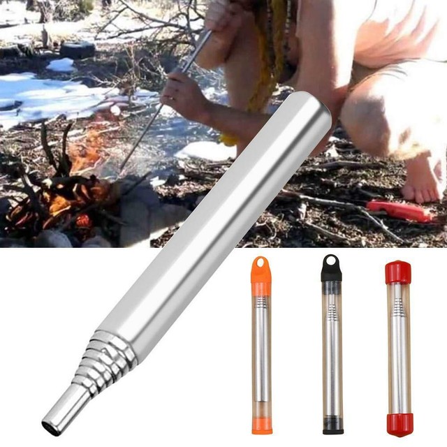 Stainless Steel Portable Blow Torch Camping Blowpipe tube Fire Starter Tool eBay