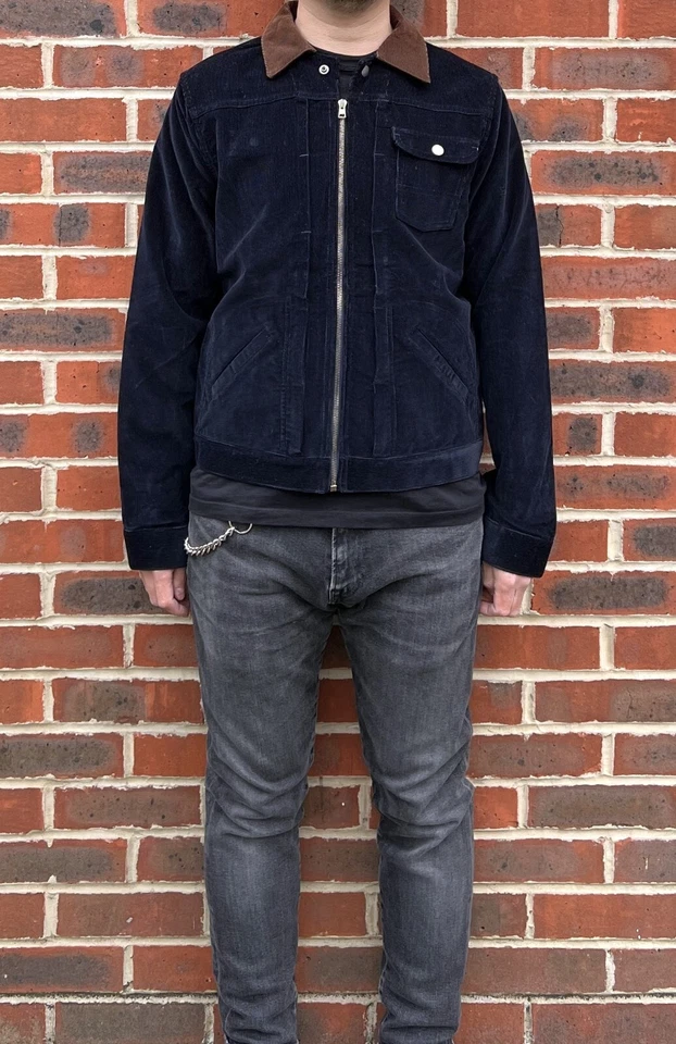 APC Mens Contrast collar Corduroy Jacket MEDIUM Blue A.P.C 2 - Image 4 of 4