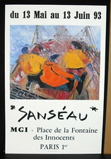 Poster 1993 Exhibition Christian Sanseau (1952) Mgi Brittany Thinking Bretons