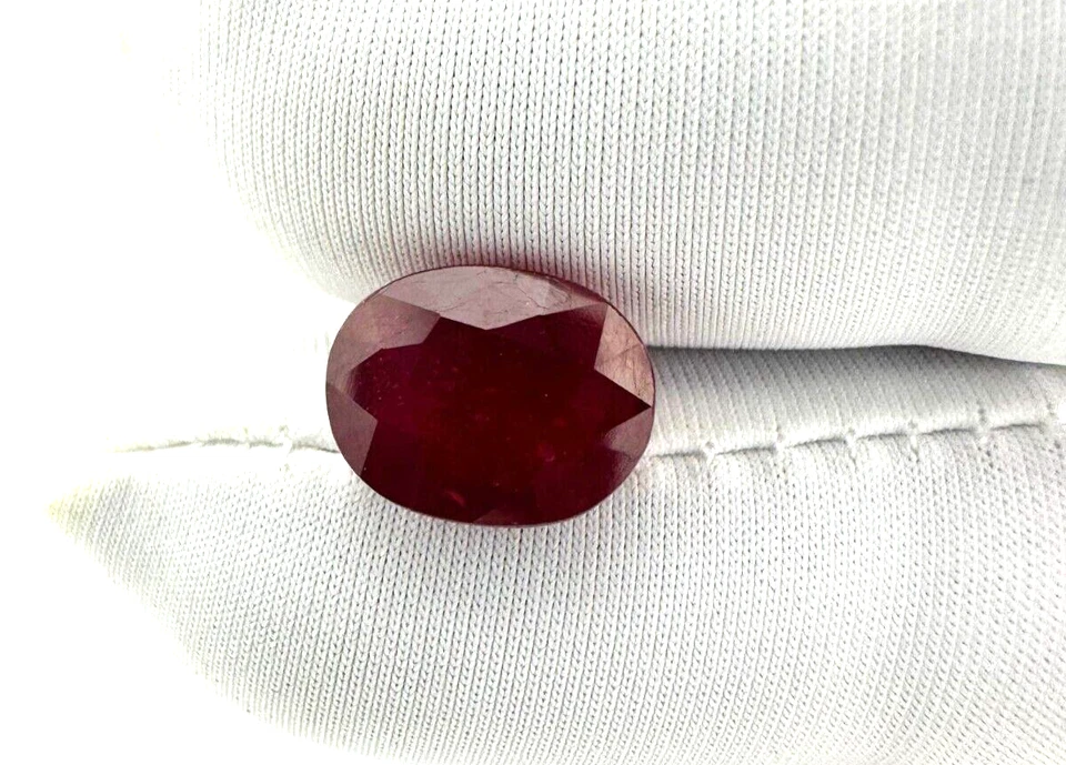 Lab Created Ruby Oval Loose Faceted Gemstone , Pigeon Blood Ruby Gemstone - Image 4 of 4