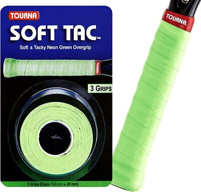 Tourna Soft Tac Tennis Squash Badmintonschläger Ovegrips 3er-Pack - 0,45 mm