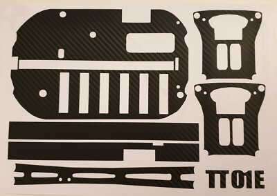 Tamiya TT01 Chassis schwarz Carbon Wrap 1/10 Tourenwagen Racing Truck Rallye Buggy