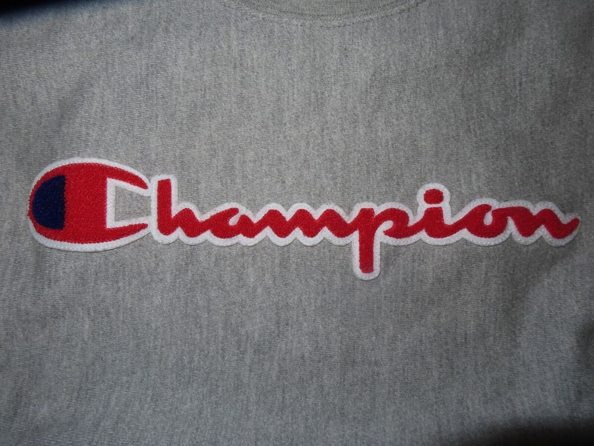 Vintage Champion Label Raised CHAMPION RED Logo Reverse Vintage Champion Label Raised CHAMPION RED Logo Reverse