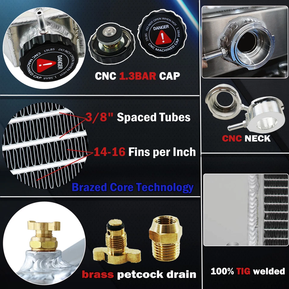 4 ROWS RADIATOR SHROUD FAN FOR 1955-1959, 1958 CHEVY PICKUP TRUCK LS ENGINE SWAP - Image 3 of 4