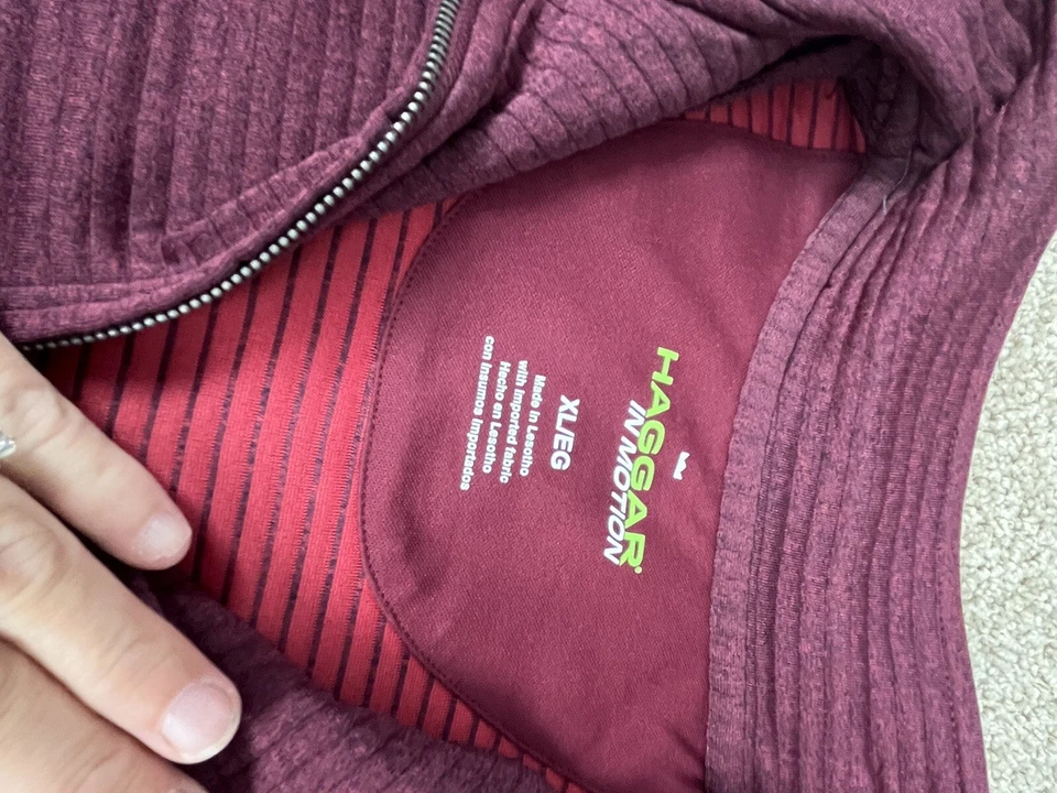 Moletom Haggar masculino tamanho extra grande em movimento Borgonha - Imagem 3 de 4