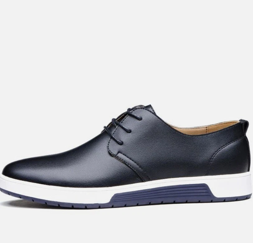 Calceus mens Classic Leather Casual Shoes for Men Lace up Comfort