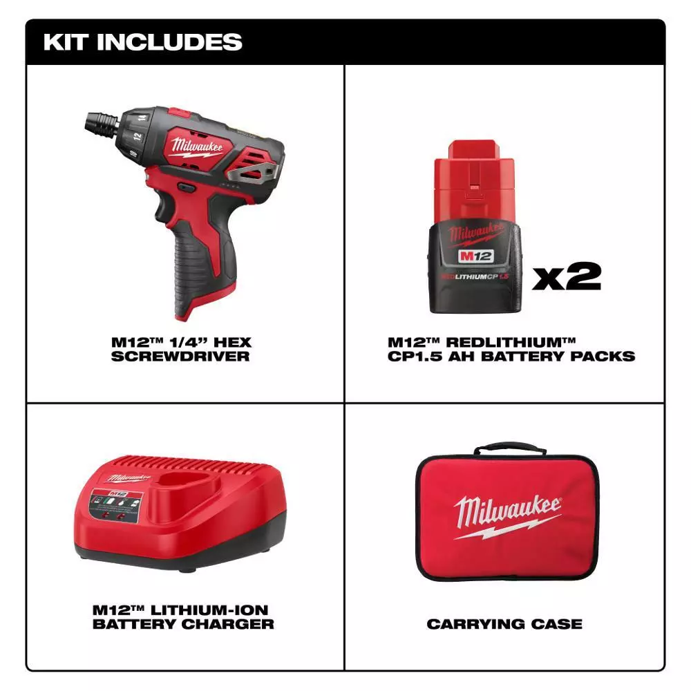 Milwaukee m12 deals hex screwdriver kit
