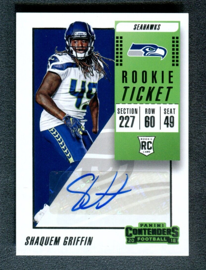 2018 Panini Contenders #283 Shaquem Griffin Autograph /250 Seahawks A46 412