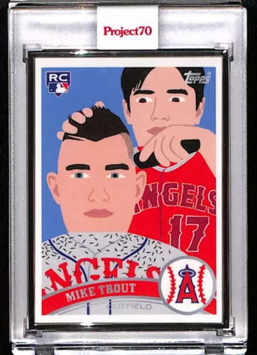 2021 TOPPS PROJECT 70 #600 MIKE TROUT w/ OHTANI - KEITH SHORE SILVER FRAME 6/51