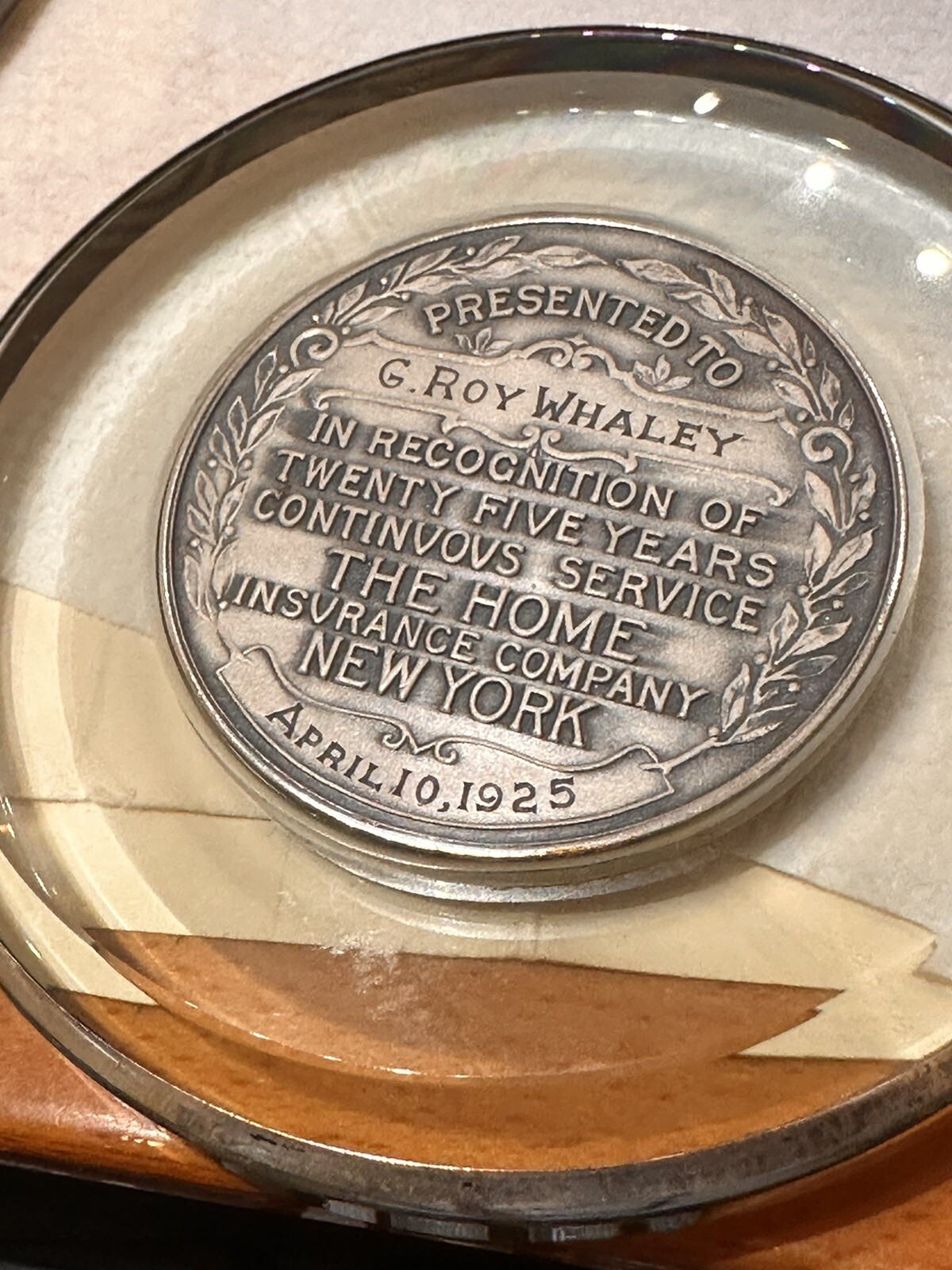 Antique Commerative Ins Co paperweight