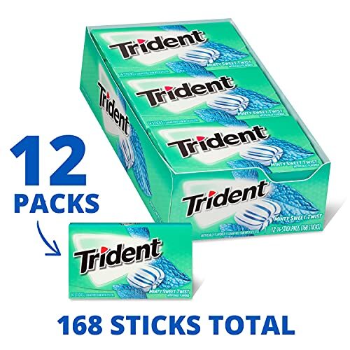 Trident Minty Sweet Twist zuckerfreier Kaugummi 12 Packungen 168 Stück insgesamt - Bild 2 von 20