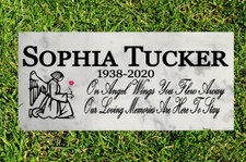 Personalized Memorial Stone On Angels Wings Gift Custom Remembrance Stone