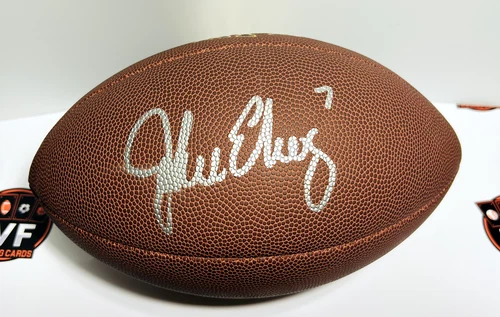 John Elway Signed NFL Football Wilson Player Cert.🔥📈
