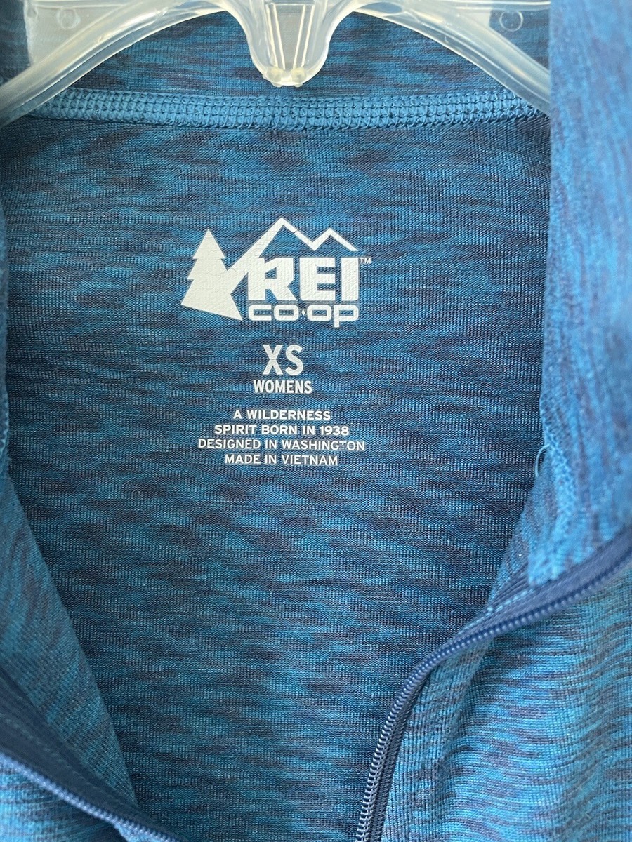 REI Co-op Quarter-Zip Tech Shirt Womens Sz XS Blue 1/4 Zip