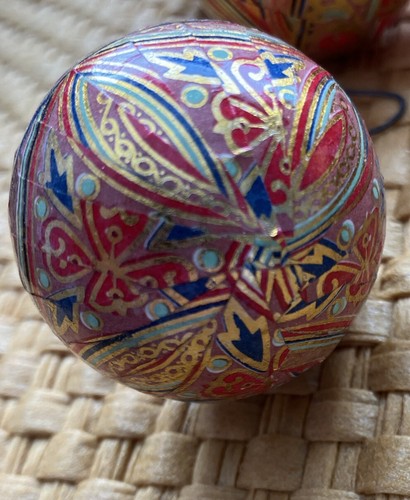 24 seltene Vintage Christbaumschmuck Yves Rocher GOLD Pappmaché französisch - Bild 5 von 9