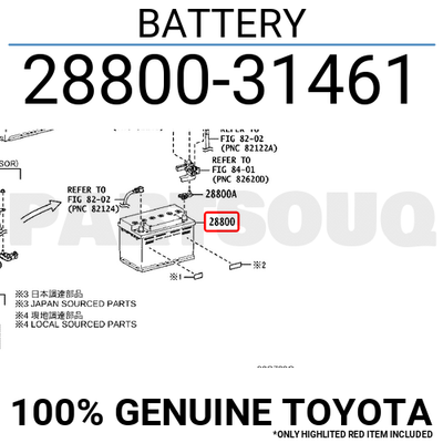 2880031461 Genuine Toyota BATTERY 28800-31461 | eBay