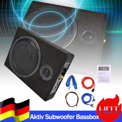 xytool 8''Auto Aktiv Subwoofer Bassbox mit Verstärker KFZ Untersitz Lautsprecher