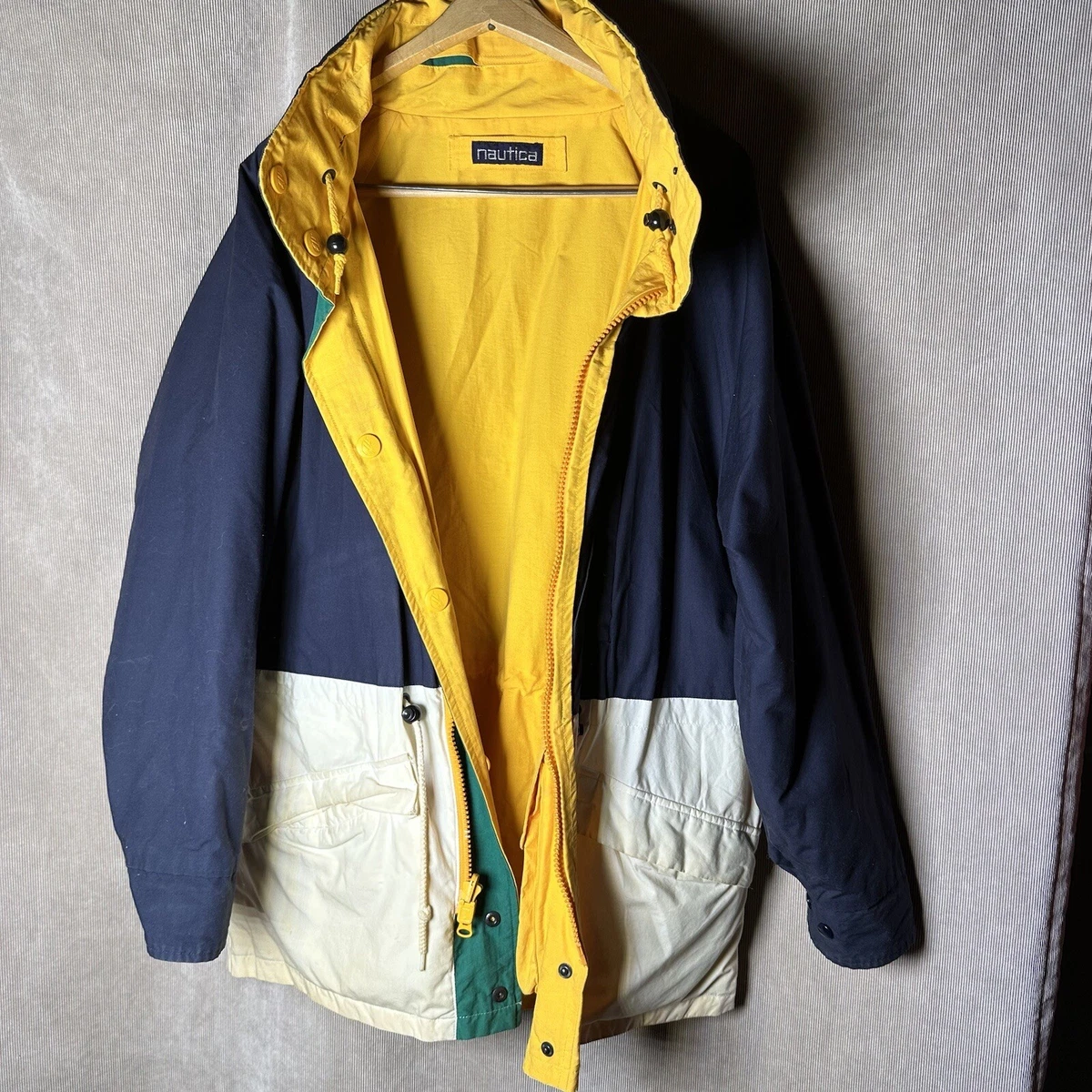 Nautica blue and yellow clearance jacket