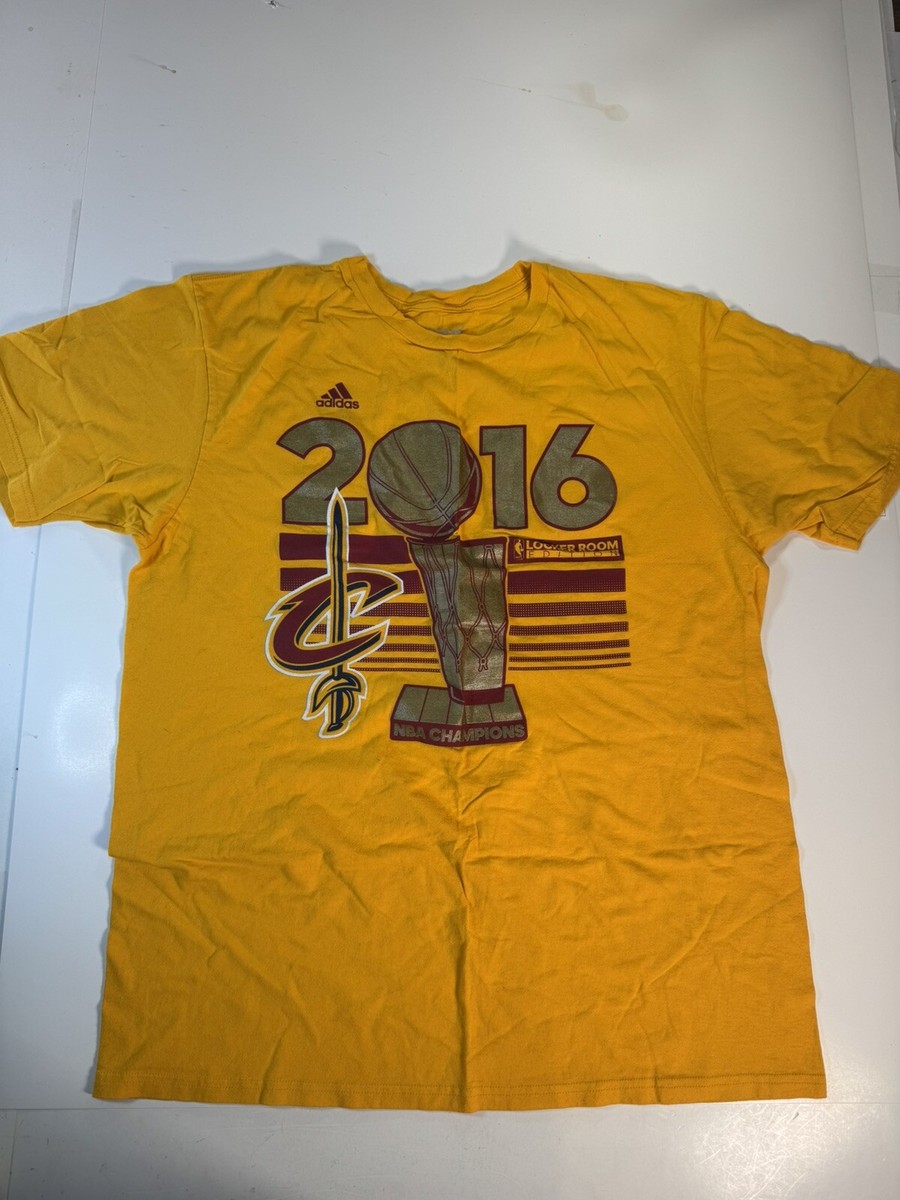 Adidas To Go To Tee Cleveland Cavilers NBA Champions Shirt 2016 Yellow Sz  Large