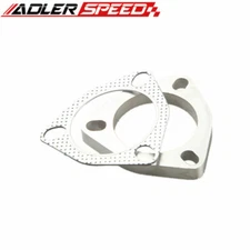 US 2.5" inch ID 3-Bolt 304 Stainless Steel Exhaust Flange and Exhaust Gasket Kit