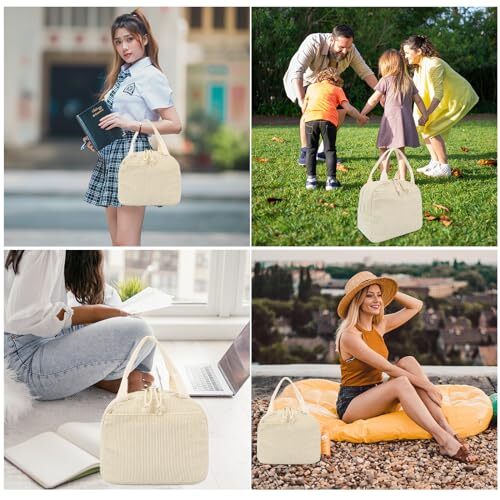 Lunch Box for Women Insulated Lunch Bag Corduroy Lunch Tote Bags ...