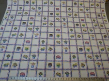 Original Interior Fabric Design Inc Flower Pot Squares Cotton Fabric