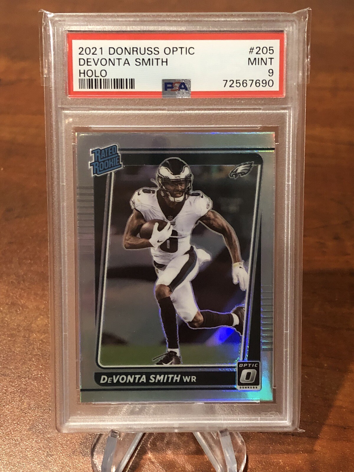 DEVONTA SMITH 2021 Optic Silver Holo #205 PSA 9 - Rated Rookie Eagles Prizm RC