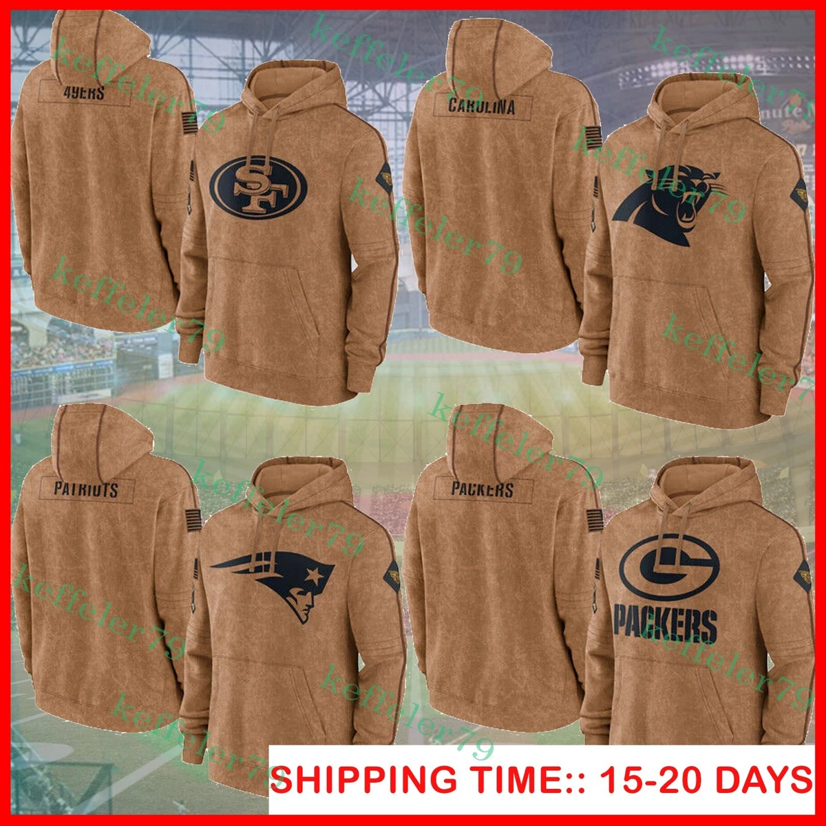 Men s American Football Salute to Service Club Brown Pullover