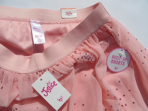 Justice Skirt TU-TU build in shorts 14/16 Peach High-Low New NWT - Picture 7 of 12