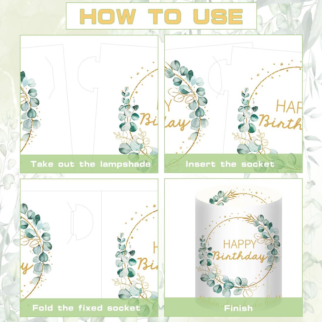 Bougie 80 Ans D'Anniversaire Photophores Décoratifs, 8Pcs Bougies D'Anniversaire Photophores - 2