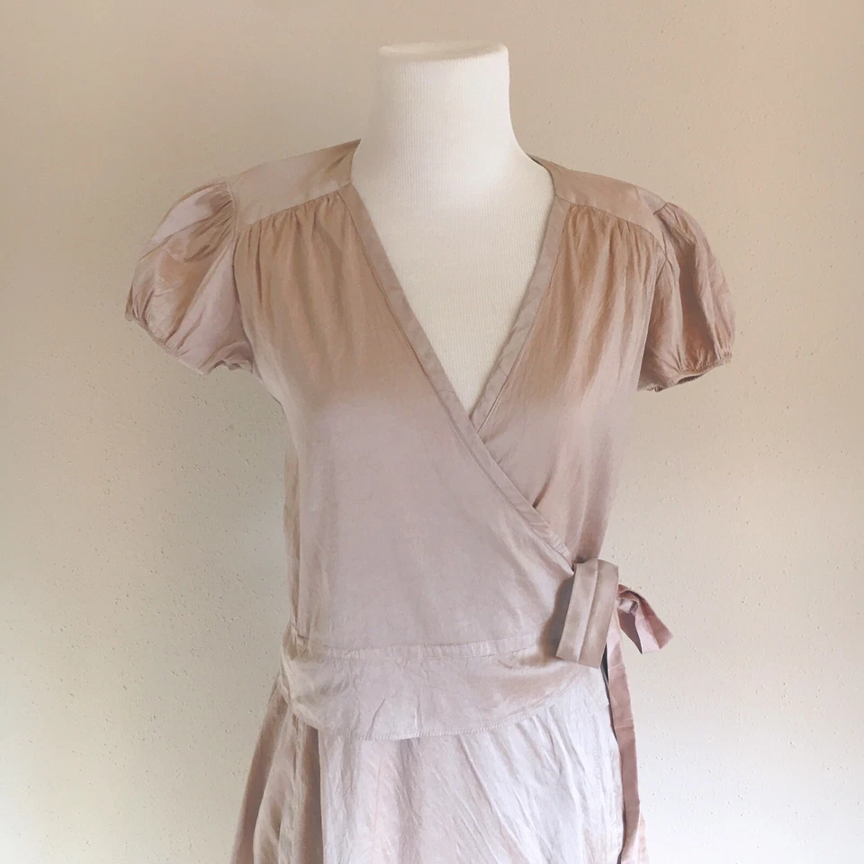 Vestido envolvente midi 100 % seda rosa malva talla 0 Calypso St. Barth para mujer precio de venta sugerido por el fabricante $250 Foto 2 de 4