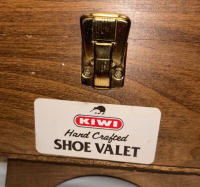 Vintage Kiwi Hand Crafted Shoe Shine Valet Wood Wooden Box w