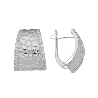 Earrings silver hoop earrings with cubic zirconia stones real jewelry