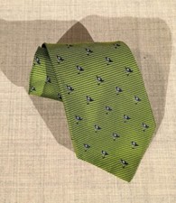 Vintage Tommy Hilfiger Green Tie 100% Silk Made In USA
