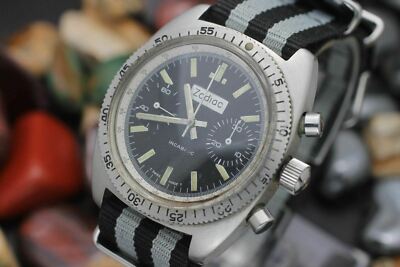 Vintage ZODIAC Diver Chronograph Valjoux 7733 Stainless Steel