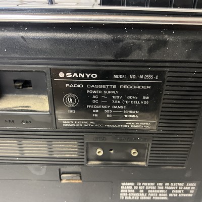 RARE Vintage Sanyo Model M2555 2 Band Radio Cassette Recorder | eBay