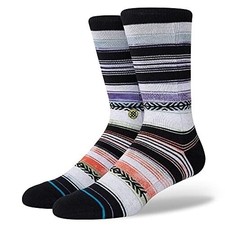 Stance Adult Lime Crew Cotton Mid Cushion Stripe Reykir Casual Socks Sz L 9-13