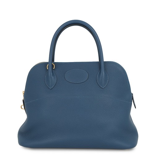 HERMES Bolide Size 31 Taurillon Clemence Deep Blue - Picture 1 of 15
